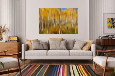 Golden Forest Moment Abstract Reproduction