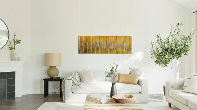 Golden Forest Moment Abstract Panorama Reproduction