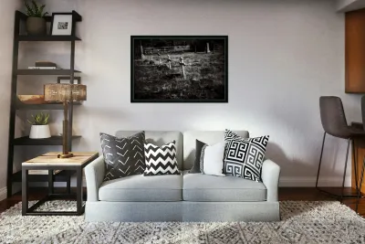 Stillness Among White Crosses Reproduction