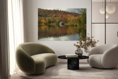 Classic Autumn Pond Beauty Reproduction