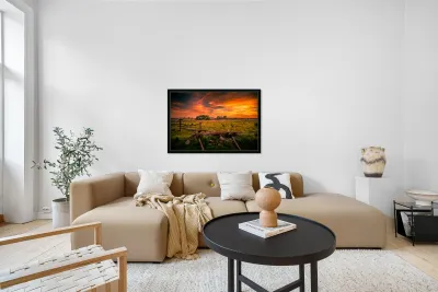 Fields of Fire: Sunset on the Codori Barn in Gettysburg Reproduction