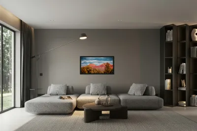 Crimson Landscapes Under Spirited Skies  Reproduction