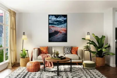 Dreamscape Pathway in Surreal Hues Reproduction