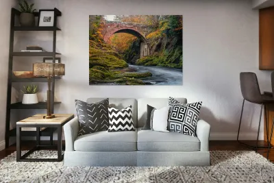 Gannochy Bridge in Autumn Reproduction
