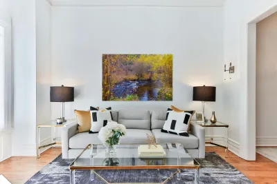 Golden Autumn Creek – Serene Fall Foliage Nature Photography Reproduction