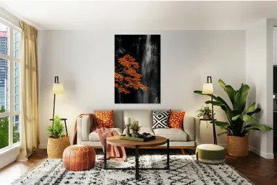 Autumn Waterfall Reproduction