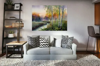 Birch Creek Watercolor Reproduction