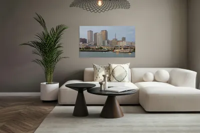 New Orleans Cityscape   Where Skyscrapers Meet Sassy Steamboats Reproduction