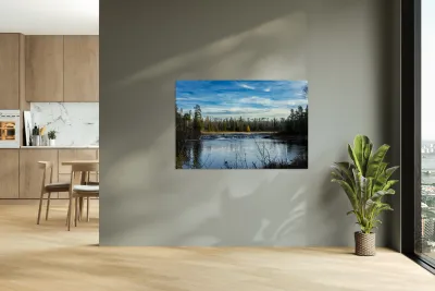 Lone Tamarack Tree Behind the Falls Reproduction