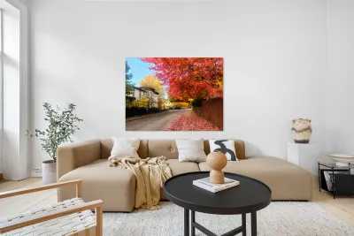 Fall Over the Fence - Autumn’s Embrace  Reproduction