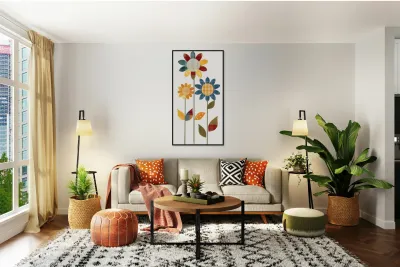 Plaid Botanica 4 - Contemporary Floral Art Prints Reproduction