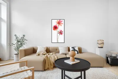 Plaid Botanica 4 - Contemporary Floral Art Prints Reproduction