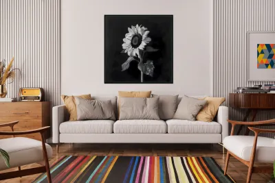 Sunflower Selfie 2 - Sunflower Portrait Art Prints Reproduction