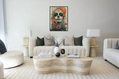 La Guardiana Del Camposanto - The Graveyard Guardian - Dia de los Muertos Art Prints Reproduction