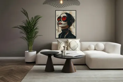 La Catrina Sonora - The Sonic Catrina - Dia de los Muertos Art Prints Reproduction