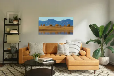 Boulder Flatirons Front Range and Autumn Trees Panoramic Reproduction