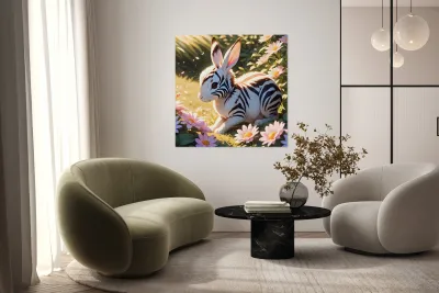 Zebra Stripe Rabbit By ISHISH Reproduction