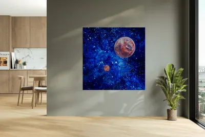 Planet in a Blue Universe Reproduction