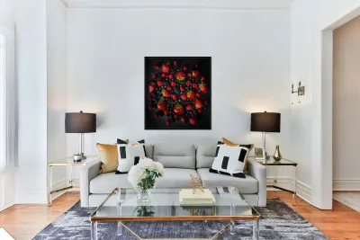 Berries on black Reproduction