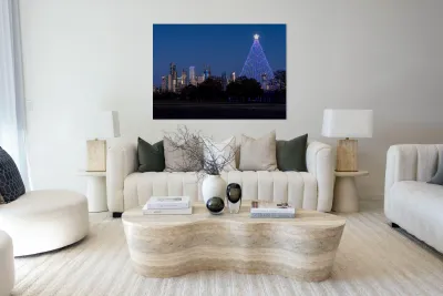 Cityscape of downtown Austin from the west in Zilker park 2025 Reproduction