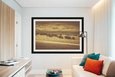 Stunning sunset over the vast outback of Kingaroy Reproduction