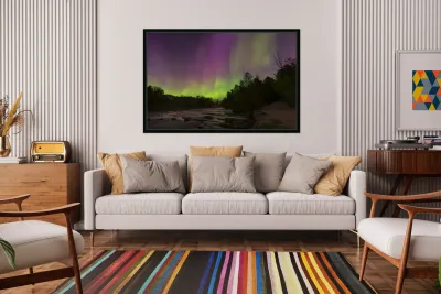 Sauble Falls Aurora Panorama Reproduction