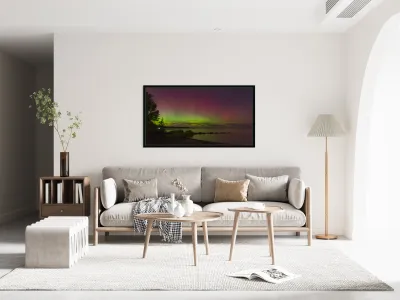 Balmy Beach Aurora Panorama Reproduction