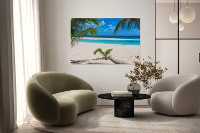 Tropical White Sand Beaches Vacation View Reproduction