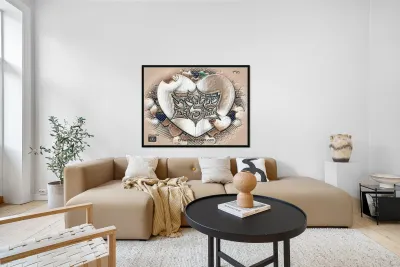 Art   Shabat Shalom CHOCOLATE AA Reproduction