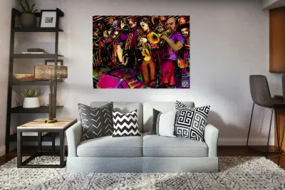 Bad Cactus Brass Band     West Alley BBQ   Mural Reproduction