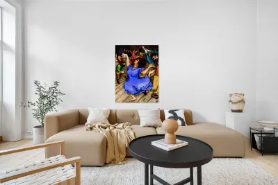 REVELRY 3  --- blueish-purple --- 60 x 80 Reproduction