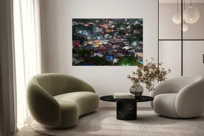 A Nightscape in Warm Light Urban Tapestry Reproduction