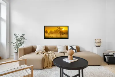 Misty Morning Glow: Dawn in Gettysburg Reproduction