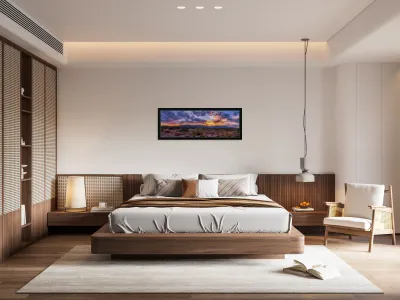 Sunset Tapestry Over Arid Plains Reproduction