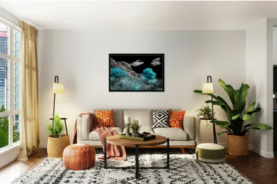 Majestic Rock Wall: Exploring Garden of the Gods Blue Mountain Reproduction