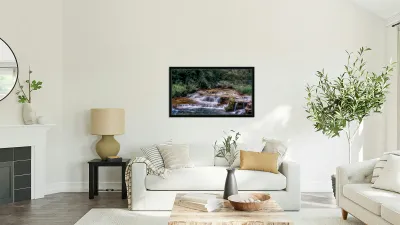 Tranquil Cascades: A Quaint Ducks Tale Upstream from Niagara Falls Reproduction