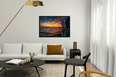 Sailing into Octobers Glow: A Maritime Adventure on the Waves Reproduction