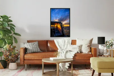 Golden Horizons: A Birthday Boat Ride with Wet Net Charters Reproduction