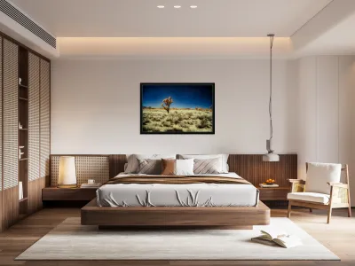 Lone Arboreal Ode in Desert Hues Reproduction