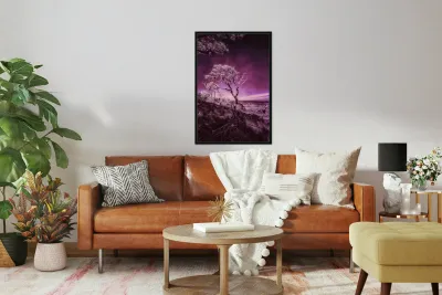 Purple Bonsai:A Botanical Marvel Unveiled on Driftwood Beach Reproduction