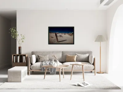 Bareness Framed in Blue Contrasts Reproduction