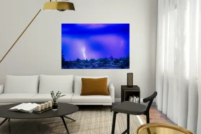 Arizona Blue Hour Desert Storm Reproduction
