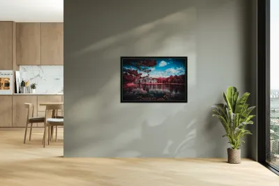 Castle Reflections Under a Texan Sky Reproduction