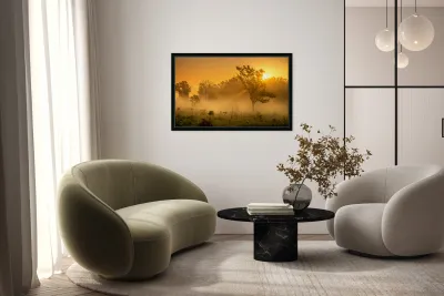 Misty Morning Glow: Dawn in Gettysburg Reproduction