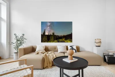 Milky Way Magic Above Longs Lake and the Indian Peaks Reproduction