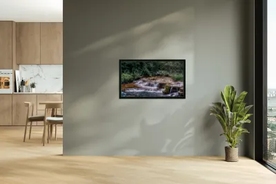 Tranquil Cascades: A Quaint Ducks Tale Upstream from Niagara Falls Reproduction