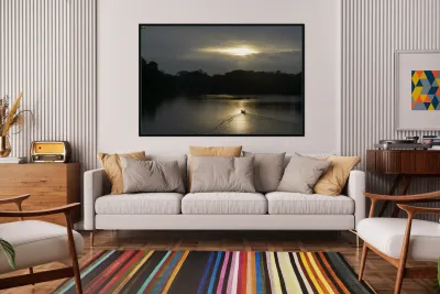 Canoeing on Lake Garzacocha - Amazon Reproduction