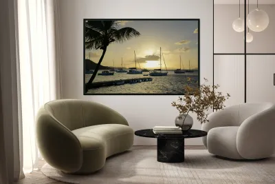 Dramatic sunset at Manchioneel Bay Reproduction