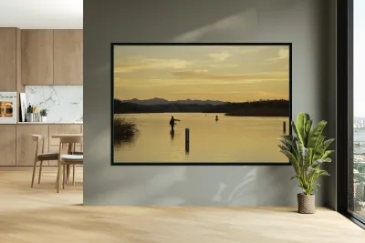 Fishing at sunset Patagonia Lake Reproduction