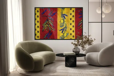 Red and Yellow Textiles - Aix-en-Provence Reproduction